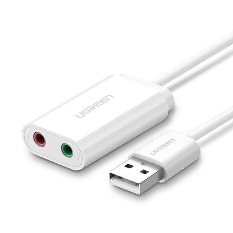 Cablu Audio Extern Usb Ugreen 15cm Alb
